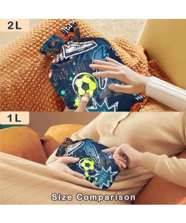 Large Hot Water Bottle for Bed - Naanle Cartoon Sport Foition | Hand & Feet Warmer | Pain Relief & Cold Therapy - 2L - Buy Online on GoSupps.com