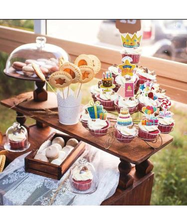 60PCS Colorful Cupcake Toppers 30 Styles Happy Birthday Cake Toppers Cupcake Picks for Boys Girls Party Supplies Decorations - Buy Online on GoSupps.com