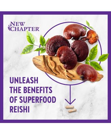 New Chapter Superfood Reishi Mushroom Capsules Certified Organic USA-Grown 100% Vegan Mushroom Supplement for Vitality Support* Non-GMO Certified Gluten Free 60 ct - Buy Online on GoSupps.com