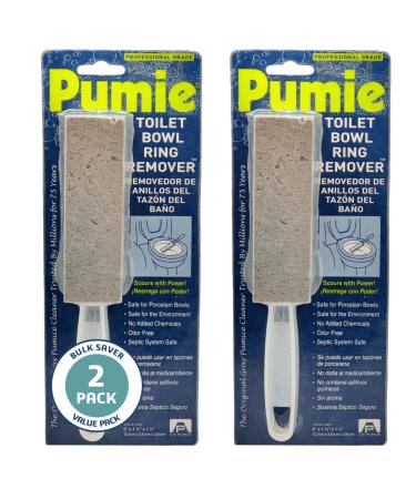 PUMIE Toilet Bowl Ring Remover, TBR6, Pumice Stone with Handle, Removes Unsightly Toilet Rings and Stains from Toilets Sinks Tubs Showers, Safe for Porcelain, Pack of 2 1 Count (Pack of 2)