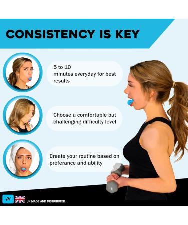 LOCK N Stock Jaw Trainer - 3-Piece Training Device with 3 Resistance Levels 12 Biting Strips & 3 Necklaces | Build & Chisel Your Jawbone | International Shipping Available - Buy Online on GoSupps.com
