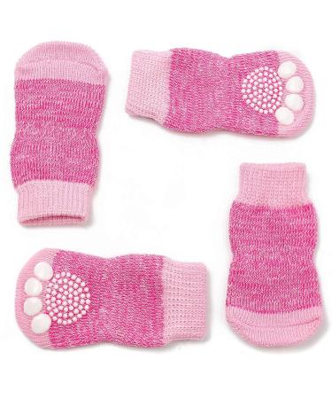 Pet Heroic Indoor Anti-Slip Socks for Dogs & Cats - 8 Sizes S to 5XL - Silicone Gel Paw Protection & Traction - Pink - Buy Online on GoSupps.com