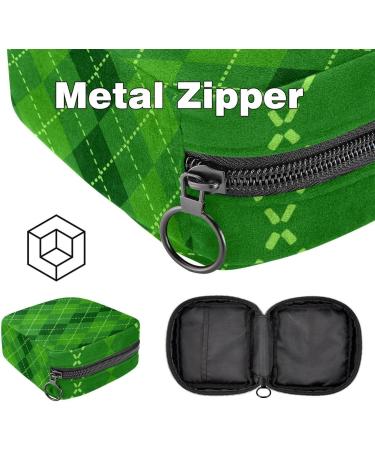 Buy Women's St. Patrick's Day Green Plaid Binding Bags | Multi-Use Tampon Storage Bags with Pockets - International Shipping Available - Buy Online on GoSupps.com