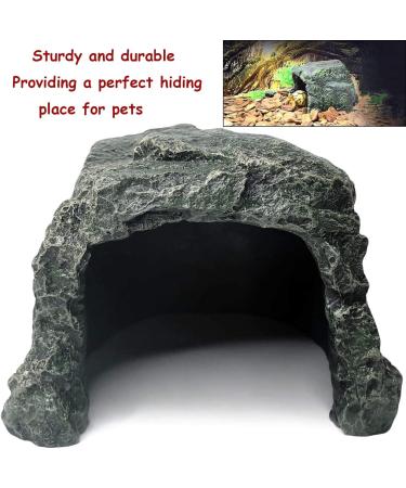 PINVNBY Reptile Hideout Cave Tortoise Rock Aquarium Decoration Terrarium Stone Hideaway Natural Habitat Ornament for Gecko Spiders Frogs Lizards Fish Amphibian - Buy Online on GoSupps.com