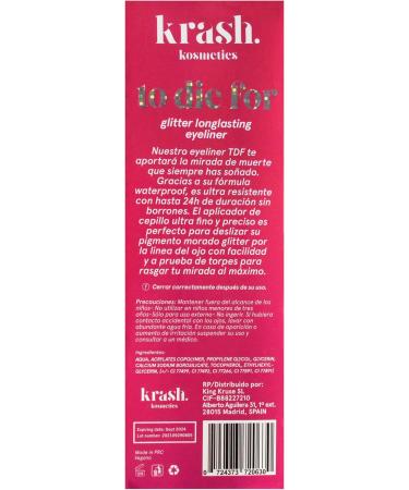  KRASH KOSMETICS KRASH KOSMETICS Pink Liquid Eyeliner To Die For Glitter Flip Phone Waterproof 24h Long Lasting Colour Eyeliner Glitter Felt Applicator Fine Tip Vegan and Cruelty Free - Buy Online on GoSupps.com