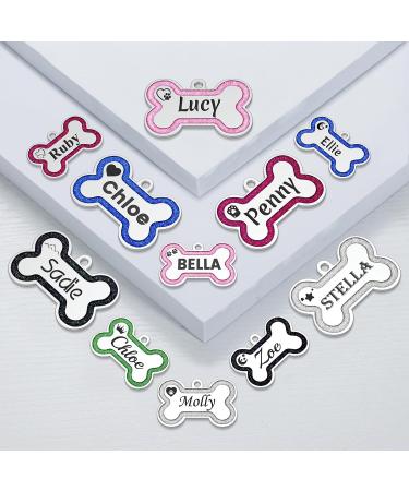 YEHANTI Dog Tags for Pets Engraved UK Glitter Bone Personalised Dog Tag with Lovely Icons Durable Stainless Steel ID Tags for Dogs Custom Dog Name Tag for Puppy Cat Exquisite Pet Gift (S Pink) Small Pink - Buy Online on GoSupps.com