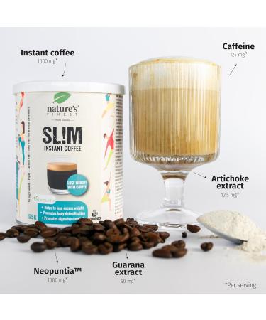 Nature's Finest by Nutrisslim Sl!m Coffee: Instant Coffee & Energy Drink Coffee Alternative with Guarana Powder Slimming Coffee for Weight Loss & Appetite Control Boosts Energy Vegan 1 - Buy Online on GoSupps.com