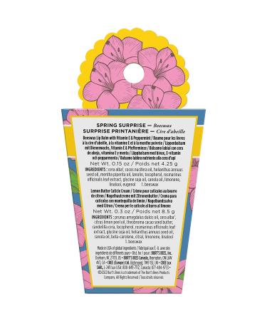 Burt's Bees Spring Surprise Set: Original Beeswax Lip Balm & Lemon Butter Cuticle Cream - Easter Basket Stuffers for Her - Buy Online on GoSupps.com
