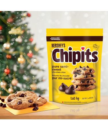 CHIPITS Chocolate Chips for Baking Baking Ingredients Holiday Baking Chocolate Pure Semi-Sweet Chocolate 1.65kg - Buy Online on GoSupps.com