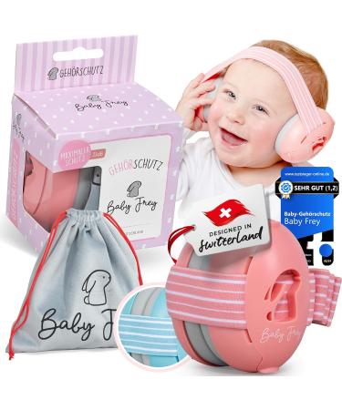 Buy Baby Frey Hearing Protection for Babies | Test Winner Noise Reduction Up to 23dB | Comfortable Baby Headphones with Non-Slip Band & Premium Carrying Bag | Pink - Buy Online on GoSupps.com