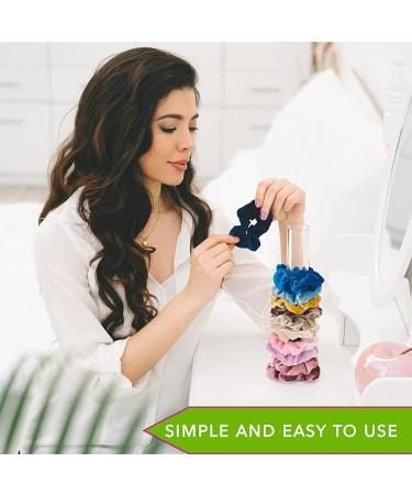 Clear Acrylic Strawbre Scrunchie Holder Stand Organizer - Hair Tie & Jewelry Storage for Teen Girls | VSCO Room Decor & Gift - 11 Inches - Buy Online on GoSupps.com