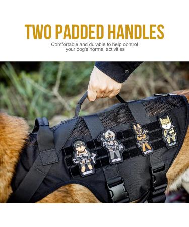 OneTigris AIRE Mesh Tactical Dog Harness | Breathable No Pull Design with Handle & Molle Pouches | Adjustable Service Dog Vest for Walking, Hiking, Training | Black, Size Medium - Buy Online on GoSupps.com