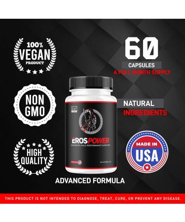 Eros Power Supplement - Eros Power Supplement for Men Eros Power Eros Powder Supplement ErosPower Advanced Formula Eros Power Capsules for Men Eros Power Pills 60 Capsules for 1 Month - Buy Online on GoSupps.com