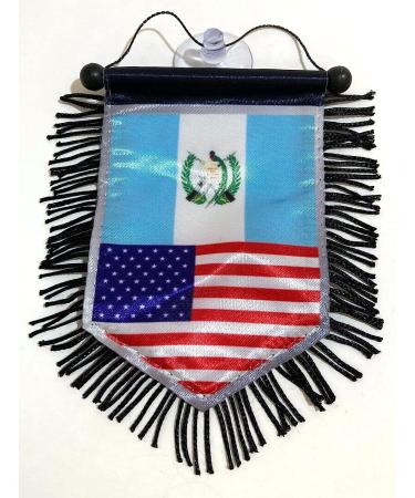 Guatemala American mini banner sports flag for car and home decoration door window wall small flag hanging decor accessories sticks to glass quick easy (Guatemala USA 01) - Buy Online on GoSupps.com