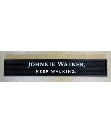 Johnnie Walker Keep Walking Bar Rail Spill Mat - - Black NEW