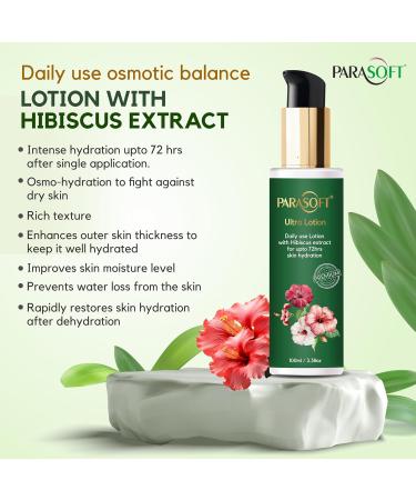 Parasoft Ultra Body and Hand Lotion for Dry Skin |Up To 72 Hours after Single Application | Made Of Hibiscus Extract Shea Butter Almond Oil Glycerin Vitamin E-100ml - Buy Online on GoSupps.com