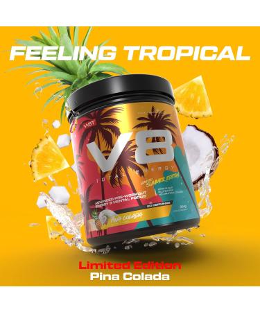 V8 Total Energy Pre Workout Booster - Carnosyn Betapower Vegan Sugar-Free Pina Colada - 20 Portions - Limited Edition - Buy Online on GoSupps.com