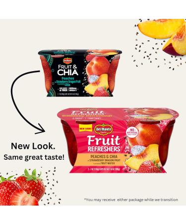 Del Monte Fruit & Chia Cup Snacks - Peaches in Strawberry Dragon Fruit - 12 Pack (7 oz) - Buy Online on GoSupps.com