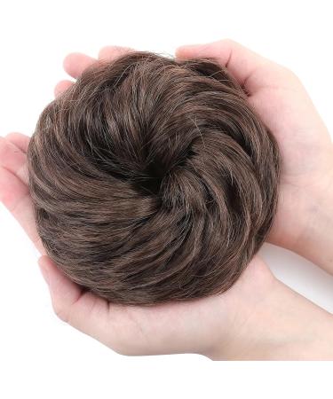 Scrunchie Hair Bun Extension Updo Hairpiece in Dark Brown & Auburn - 45g - Buy Online on GoSupps.com