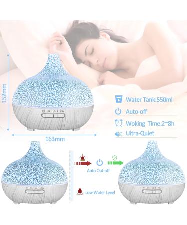 550ml Aroma Diffuser & Humidifier - Ultra-Quiet Essential Oil Diffuser for Bedroom Yoga Spa - BPA-Free 7 Color LED Lights - Buy Online on GoSupps.com