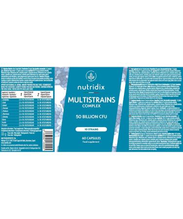 Buy Cultures Complex 50 Billion CFUs - 10 Natural Strains for Intestinal Flora & Defense - 60 Capsules | Nutridix - Buy Online on GoSupps.com