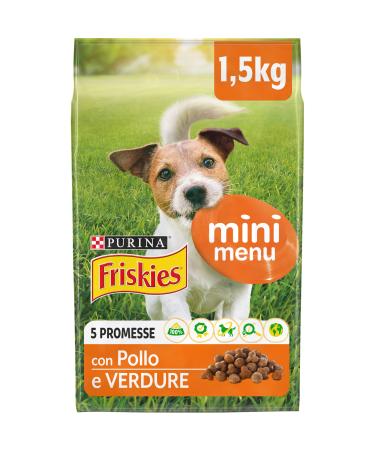 Friskies PURINA Vitafit Mini Menu Dog Food 10 kg with Chicken and Vegetables 6 cans of 1.5 kg each Total Weight 9 kg