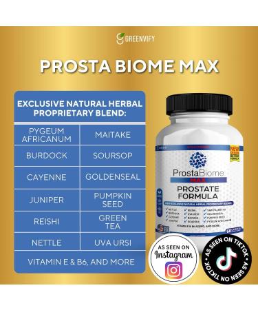 ProstaBiome Max Prostate Support Formula Natural Herbal Blend with Saw Palmetto 60 Capsules 30-Day Supply (1) - Buy Online on GoSupps.com