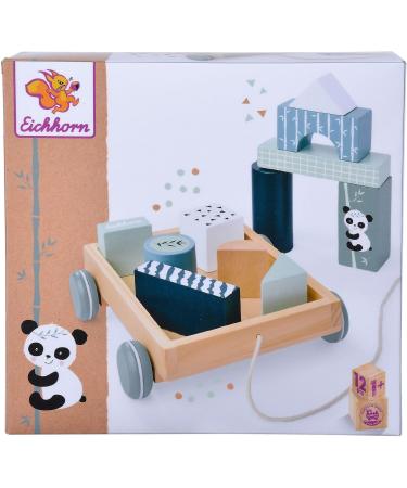 Eichhorn Construction Wagon with 11 Building Blocks - Pull-Along Toy for Kids 12 Pieces 18x17.5 cm Ideal for Ages 1+ - International Shipping Available - Buy Online on GoSupps.com