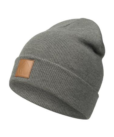 Occulto Leatherpatch Winter Hat Beanie Charcoal