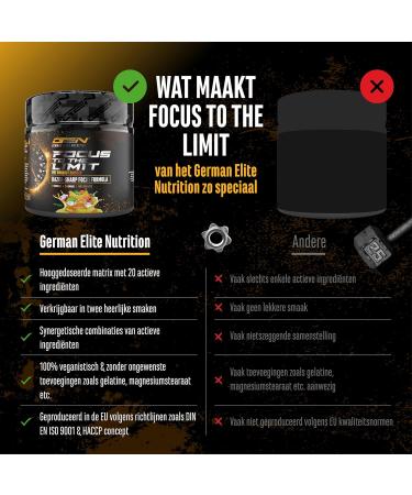 VitamineVersand 24 Focus to the Limit Highdose Pressure with LTyrosine + Turine + Insitol + Ginkgo extract + Citcoala root + Cafeola root + Cafeola root + Caffin & Vitamins 240 g Fruit Mix taste tastes tastes tastes - Buy Online on GoSupps.com