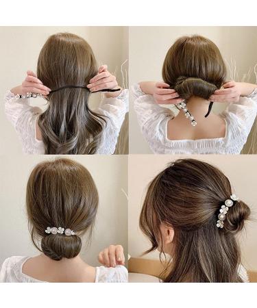 Magical Hair Knot Maker Set - 2 Pearl Flower Hair Buns for Women & Girls | Easy Donut Bun Tools - Buy Online on GoSupps.com
