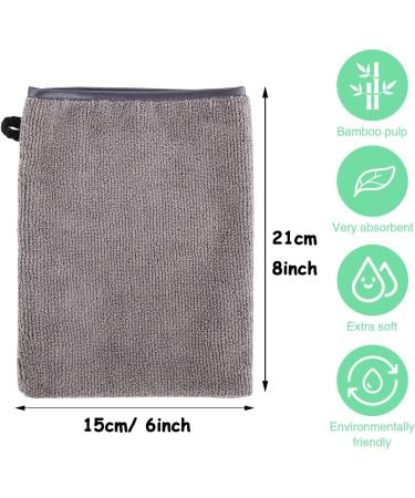 6 Pack Microfibre Body Wash Mitts 15x21 cm Flannels Face Mitts Face Cleansing Mitts Terry Cloth Makeup Remover Gloves for Bath SPA(White Black Grey) - Buy Online on GoSupps.com