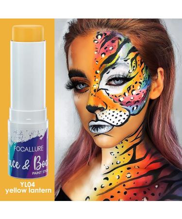 FOCALLURE Face Body Paint Stick - Hypoallergenic Eye Black Stick for Sports & Halloween Cosplay | Professional Face Painting Kit - Yellow Lantern YL04 - Buy Online on GoSupps.com