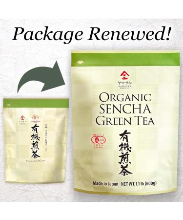 Green Tea Loose Leaf Sencha Bulk JAS Certified Organic Japan 500g Bag YAMASAN  - Buy Online on GoSupps.com