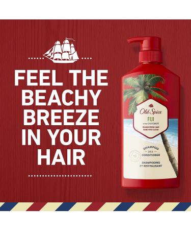 Old Spice Fiji 2-in-1 Men's Shampoo & Conditioner Twin Pack - 44 Fl Oz Each - Buy Online on GoSupps.com
