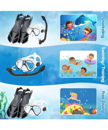 Seovediary Kids Snorkel Set - Anti-Fog Mask, 180آ° View Dry Snorkel & Fins with Travel Bag | Perfect for Diving & Swimming - Buy Online on GoSupps.com