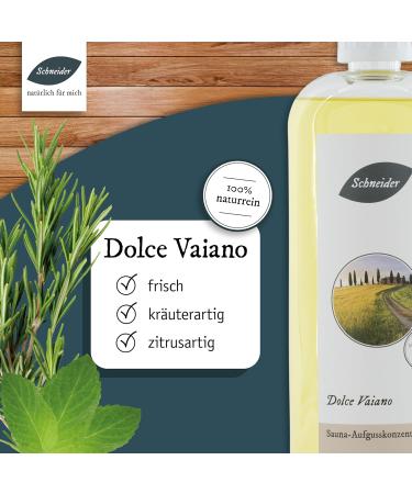 Buy Schneider-Sauna Dolce Vaiano 1000ml Infusion Concentrate - Citrus & Herbal Aroma for Saunas - International Shipping Available - Buy Online on GoSupps.com