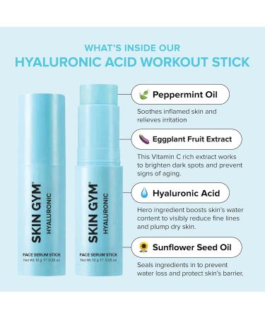 Skin Gym Power Face Serum Multi Balm Stick Collection | Brighten Hydrate & Smooth Fine Lines - Hyaluronic Acid Retinol Collagen Vitamin C - Buy Online on GoSupps.com