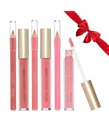 Nicole Miller Liquid Lipstick & Liner Collection | 6-Piece Set | Long-Lasting Shades of Lipsticks & Lip Liners for Stunning Look - Buy Online on GoSupps.com