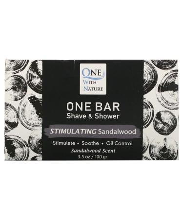 One Bar Shave & Shower Stimulating Sandalwood One With Nature 3.5 oz Bar Soap