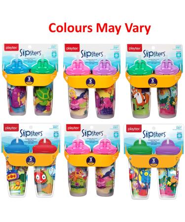 Playtex Baby Sipsters Spill-Proof Kids Straw Cups Stage 3 (12+ Months) Pack of 2 Cups (Styles May Vary) - Buy Online on GoSupps.com