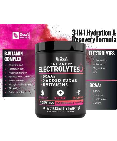 Zeal Naturals Electrolyte Powder Recovery Drink - Lemon Berry - 16.83 Oz. - Buy Online on GoSupps.com