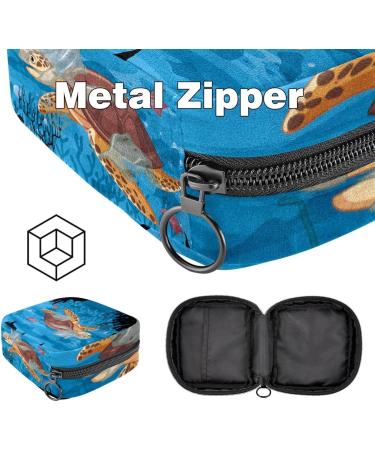 Portable Women's Menstrual Cup & Tampon Bags | Colorful Sea Turtle Design | Ideal for Teen Girls - Buy Online on GoSupps.com