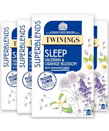 Twinings Superblends Sleep Tea - Valerian Root & Orange Blossom Herbal Tea Infusion with Passionflower & Lavender - Sleep Tea 80 Biodegradable Tea Bags Sleep Valerian - Buy Online on GoSupps.com