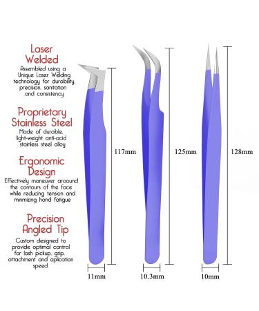 SIVOTE Lash Tweezers 3 Pack - Perfect for Volume Isolation & Classic Lashes | Purple - Buy Online on GoSupps.com