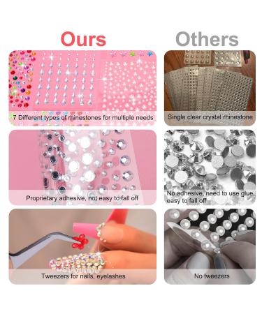 XANGNIER 1323Pcs Face Gems - Self-Adhesive Rhinestones & Jewels for Makeup Body Art Festivals & Crafts - Buy Online on GoSupps.com