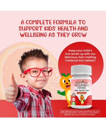 Kids Chewable Iron Supplement Ferronyl Carbonyl Iron 9 mg Vitamin C 30 mg Tangerine Tango Orange Flavor 90 Count Orange 90 Count (Pack of 1) - Buy Online on GoSupps.com