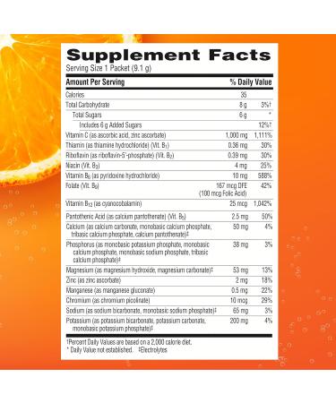 Emergen-C 1000mg Vitamin C Powder for Daily Immune Support Caffeine Free Vitamin C Supplements with Zinc and Manganese B Vitamins and Electrolytes Super Orange Flavor - 90 Count/3 Month Supply - Buy Online on GoSupps.com