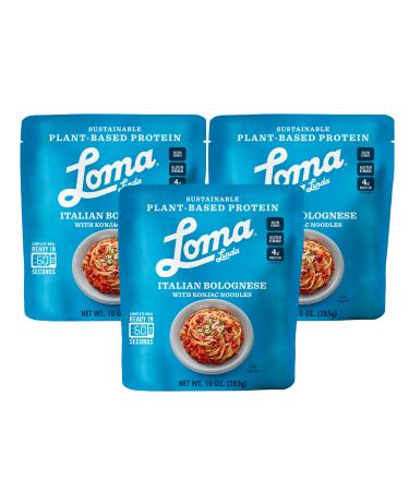 Loma Linda Blue - Plant-Based Complete Meal Solution - Heat & Eat Italian Bolognese (10 oz.) (Pack of 3) - Non-GMO