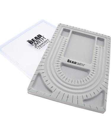 Grey Flocked Bead Board by The Beadsmith | 3 U-Shaped Channels, 6 Compartments | 9.75 x 13.25 inches | Design Board for Jewelry Making - Buy Online on GoSupps.com